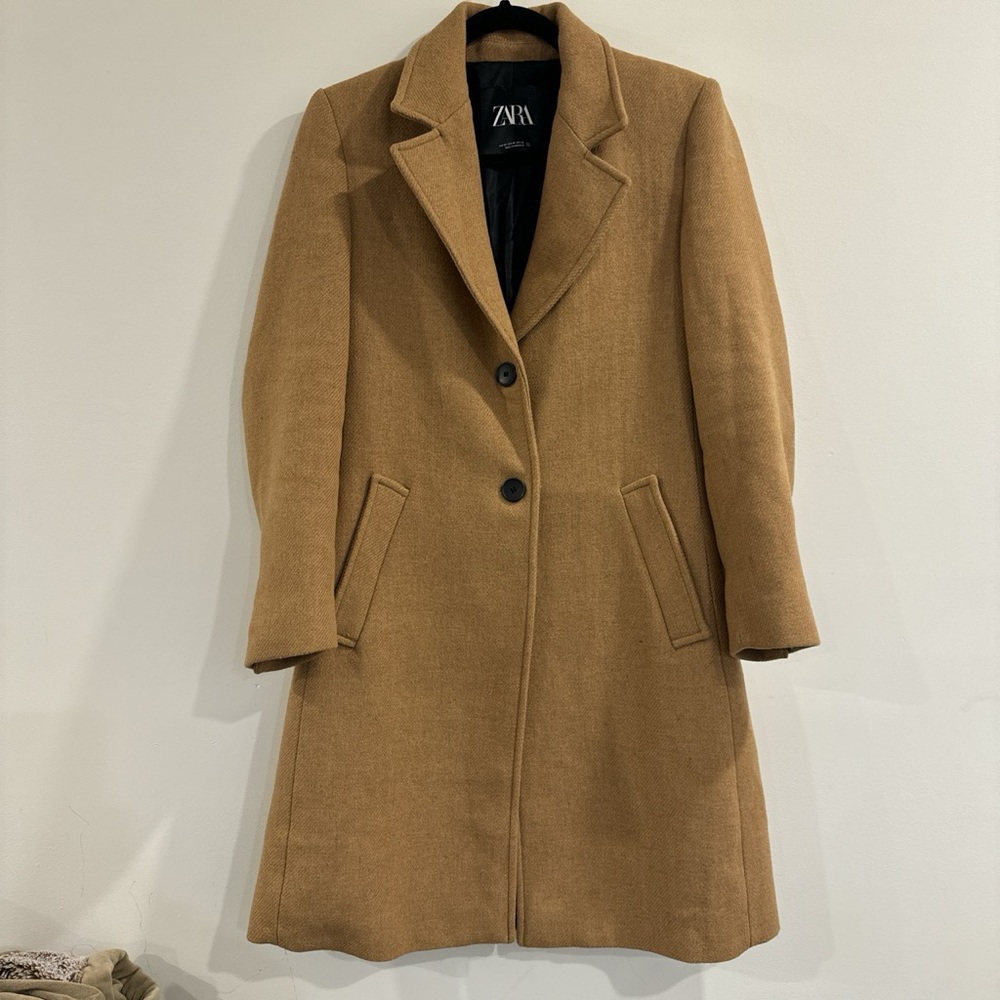 Zara Fitted Wool Blend Coat - Size XS